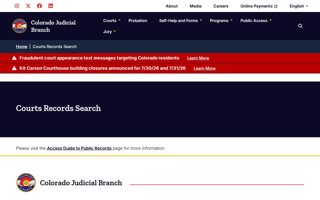 Hinsdale County criminal court case vendor channels