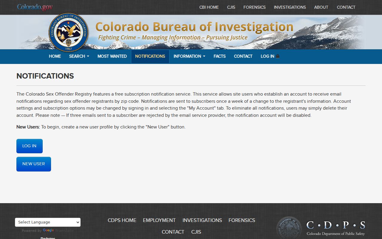 Colorado registry ZIP notification enrollment for weekly Hinsdale County changes